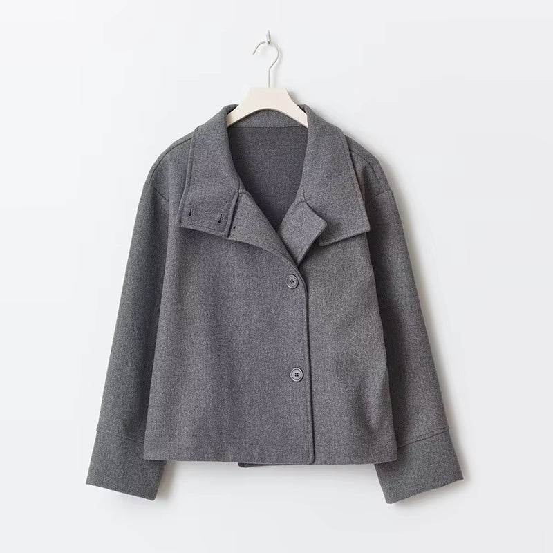 Chic Stand Collar Woolen Coat for Women - Perfect Blend of Style and Comfort for Office and Casual Wear